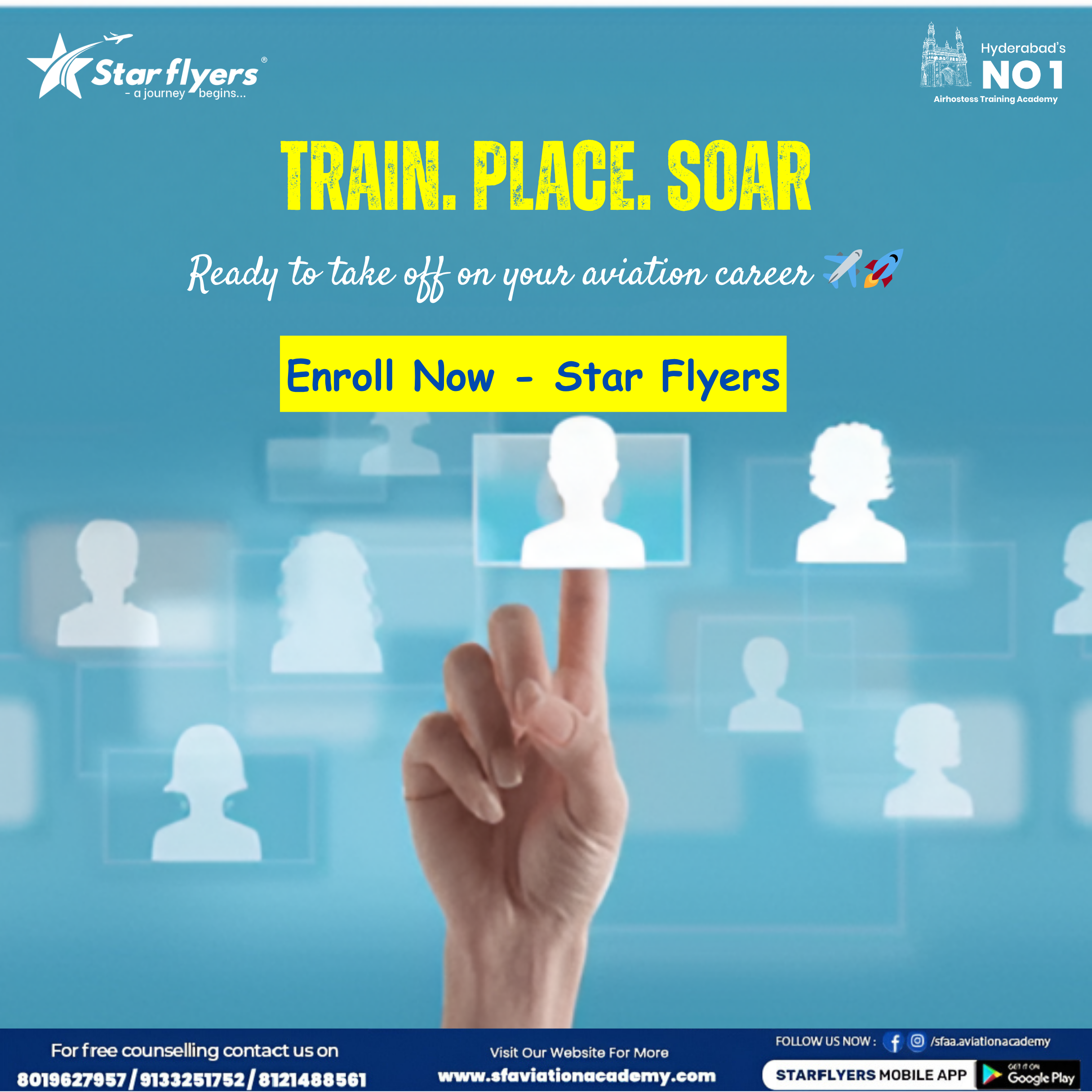 how to become an Air hostess after 12th grade best institutes in Hyderabad