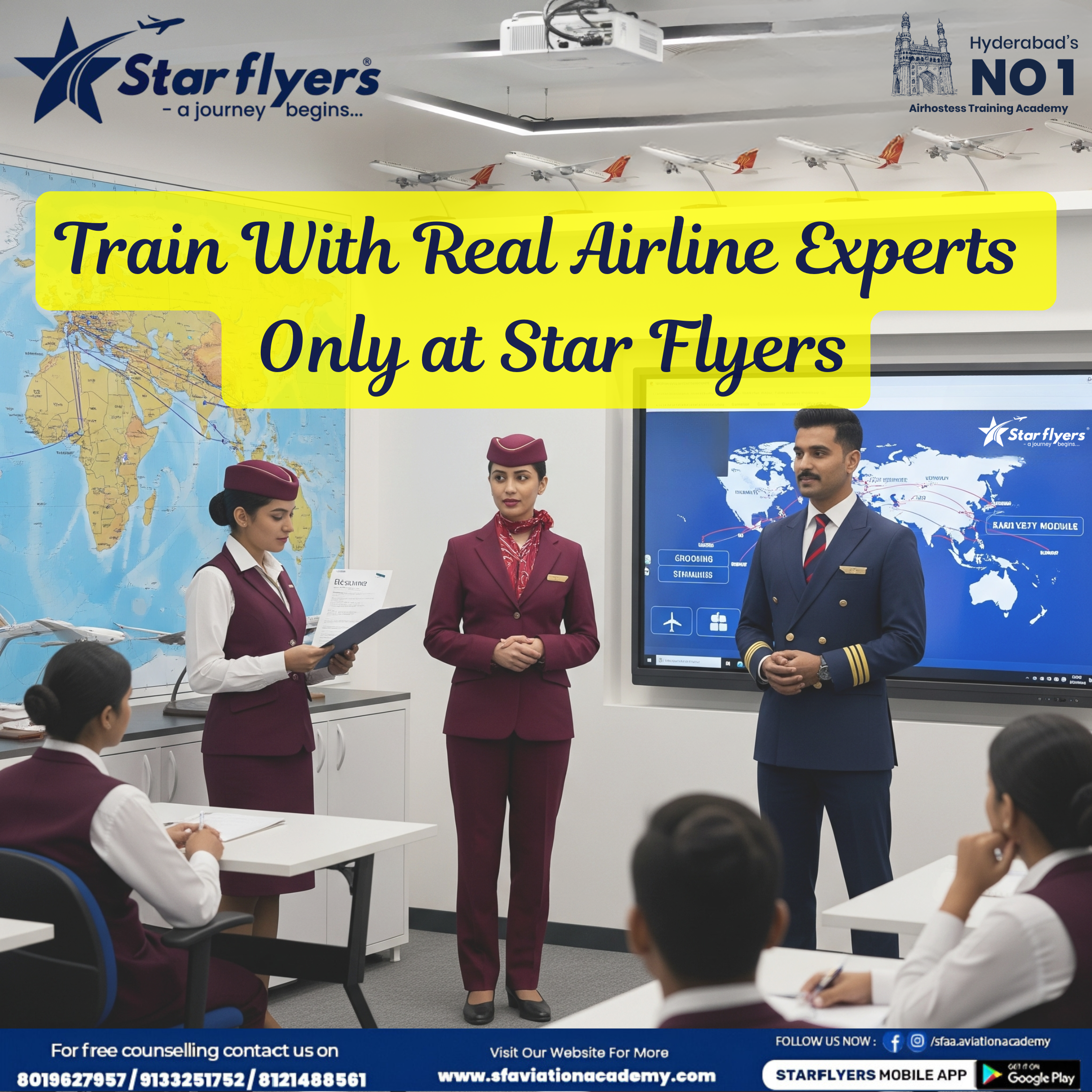 Airhostess and Hospitality Jobs After 12th grade in Hyderabad Telangana
